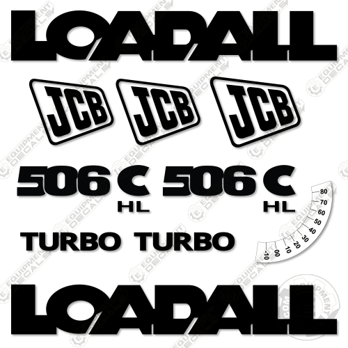 Fits JCB 506C HL Decal Kit Telehandler (Older Style)