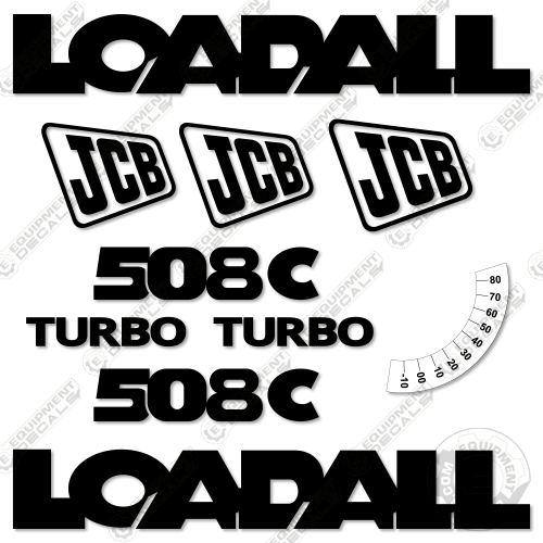Fits JCB 508C Decal Kit Telehandler (Older Style)