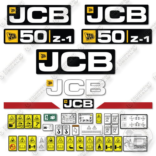 Fits JCB 50Z-1 Bucket Decal Kit Compact Excavator
