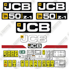 Fits JCB 50Z-1 Bucket Decal Kit Compact Excavator