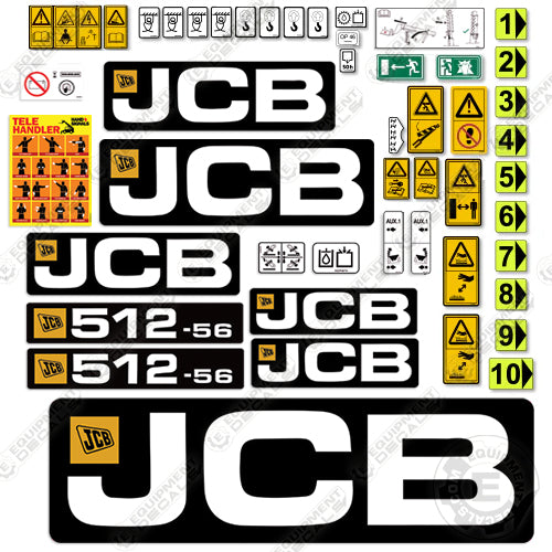 Fits JCB 512-56F Decal Kit Telehandler
