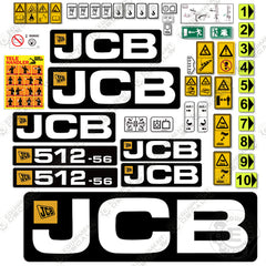 Fits JCB 512-56F Decal Kit Telehandler