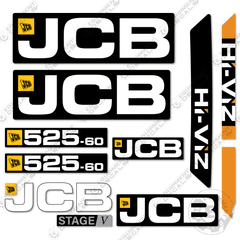 Fits JCB 525-60 Telehandler Decal Kit - Stage V