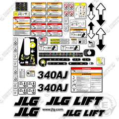Fits JLG 340AJ Decal Kit Boom Lift