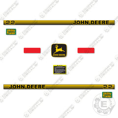 Fits John Deere 22 Decal Kit Utility Trailer