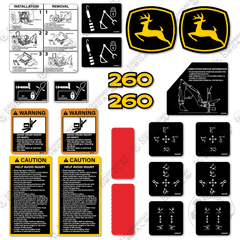 Fits John Deere 260 Decal Kit Backhoe Attachment