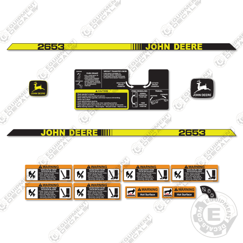 Fits John Deere 2653 Decal Kit Mower