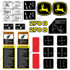 Fits John Deere 270B Decal Kit Backhoe Attachment