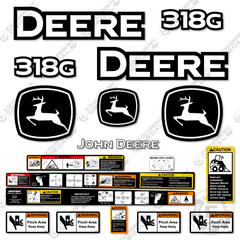 Fits John Deere 318G Decal Kit Skid Steer - Pre 2020