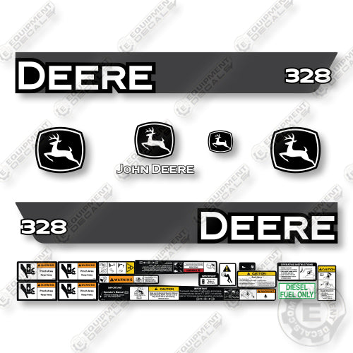 John Deere 328 Decal Kit Skid Steer Loader - Aftermarket Kit