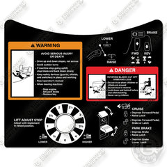 Fits John Deere 335 Mower Foot Well Warning Decal Kit Mower