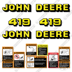 Fits John Deere 419 Decal Kit Loader Attachment