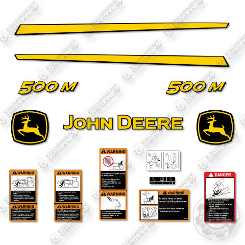 John Deere 500M Decal Kit Loader Attachment - Aftermarket Kit