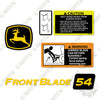 Image of John Deere 54 Front Blade Decal Kit Snow Plow - Aftermarket Kit