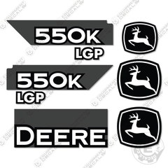 Fits John Deere 550K Dozer Crawler Decal Kit OLDER Style