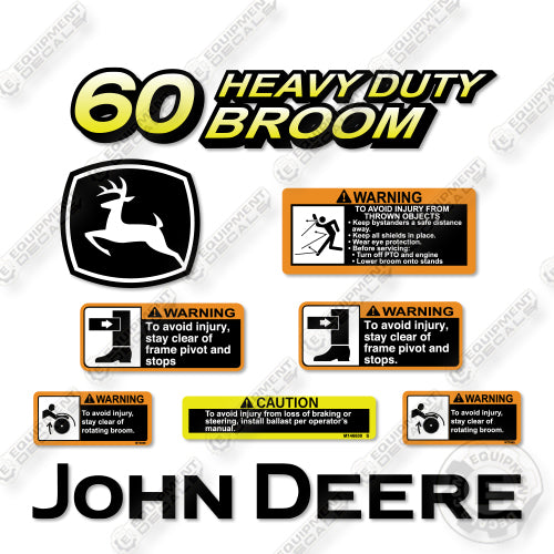Fits John Deere 60 Heavy Duty Decal Kit Broom