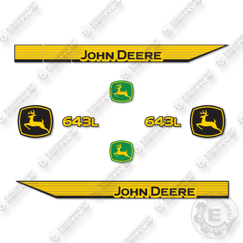 John Deere 643L Decal Kit Feller Buncher- Aftermarket Kit