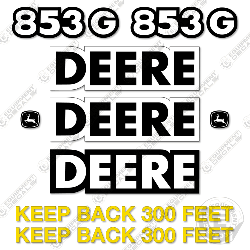 Fits John Deere 853G Decal Kit Feller Buncher