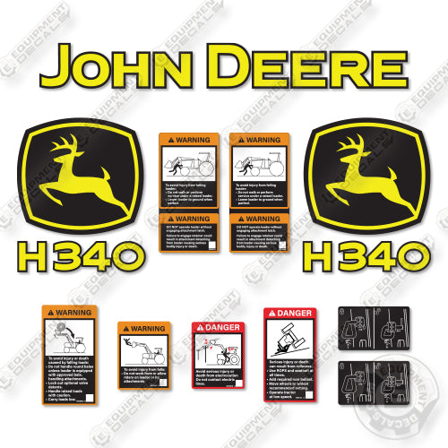 Fits John Deere H340 Decal Kit Front End Tractor Loader