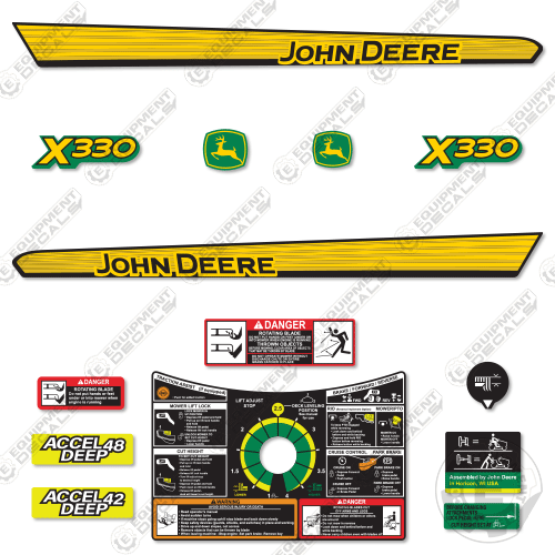 Fits John Deere X330 Decal Kit Mower