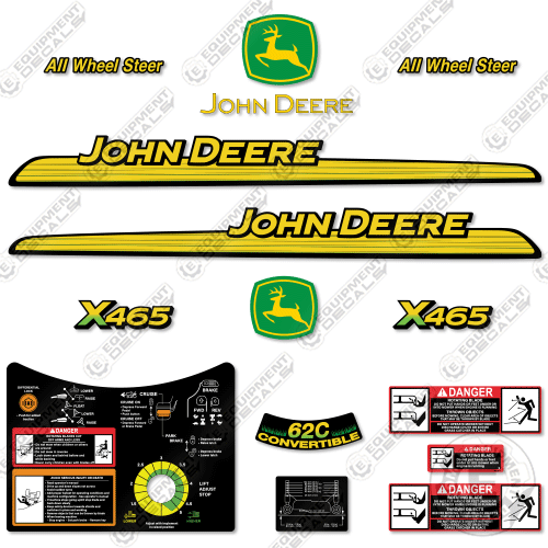 John Deere X465 Decal Kit Mower