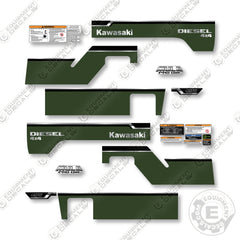 Kawasaki Diesel Mule Pro DXT Decal Kit 4x4 Utility Vehicle - Green Version- Aftermarket Kit