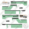 Image of Kawasaki Mule Diesel 4x4 PRO FXT Decal Kit UTV -Custom Taxi Light Green- Aftermarket Kit