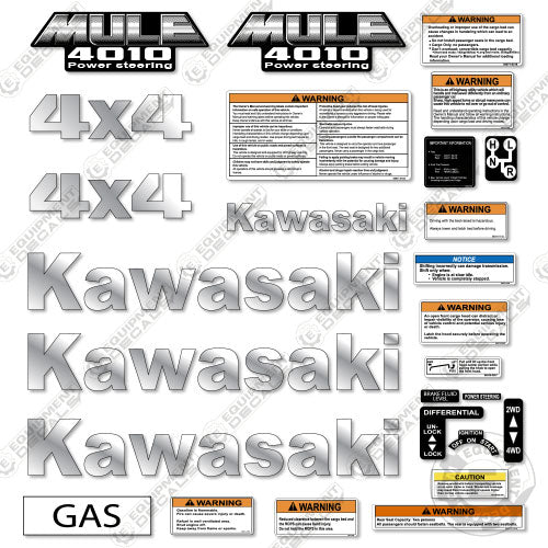 Fits Kawasaki Mule 4010 4X4 Decal Kit UTV - Aftermarket Kit