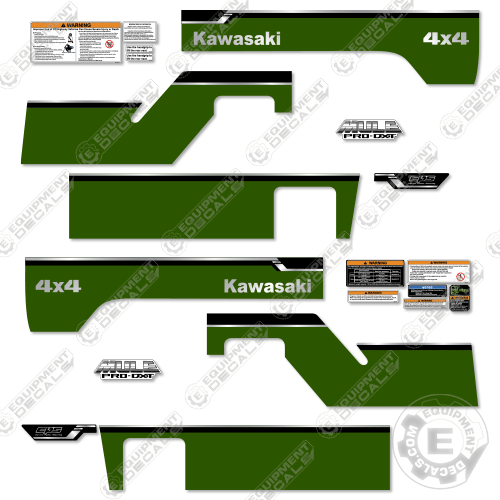 Fits Mule Pro DXT Decal Kit 4x4 Utility Vehicle - Green Version