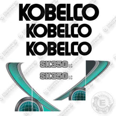 Fits Kobelco SK350LC-10 Decal Kit Excavator - AQUA!