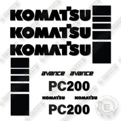 Komatsu PC200 6 Decal Kit Excavator - Aftermarket Kit