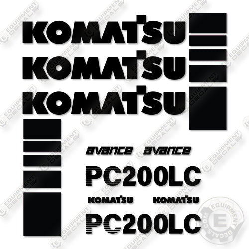 Komatsu PC200LC 6 Decal Kit Excavator - Aftermarket Kit