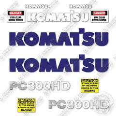 Komatsu PC300HD-5 Decal Kit Excavator- Aftermarket Kit