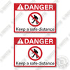 Image of Komatsu Danger Decals 13 Inches Decal Kit Wheel Loader- Aftermarket Kit