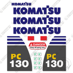 Fits Komatsu PC130-8 Decal Kit Excavator