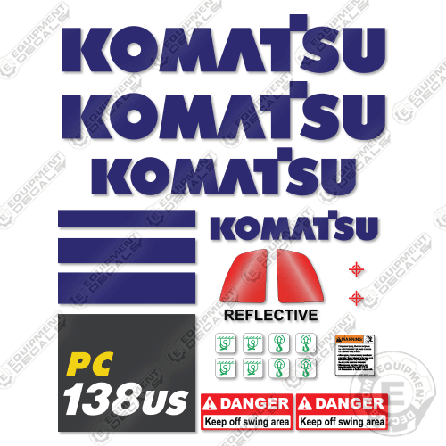 Fits Komatsu PC138US-11 Decal Kit Excavator
