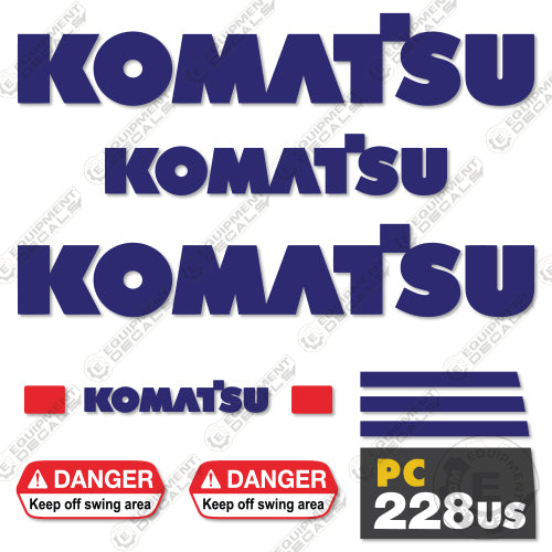 Fits Komatsu PC228US-8 Decal Kit Excavator