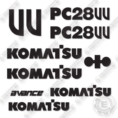 Komatsu PC28UU Decal Kit Mini Excavator - Aftermarket Kit