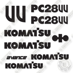 Komatsu PC28UU Decal Kit Mini Excavator - Aftermarket Kit