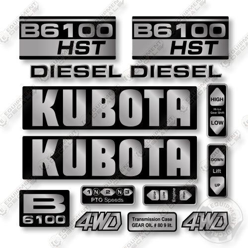 Kubota B6100 HST Decal Kit Tractor - Aftermarket Kit