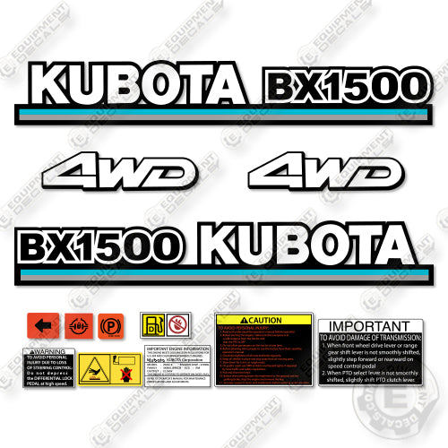 Kubota BX1500 Decal Kit Tractor - Aftermarket Kit
