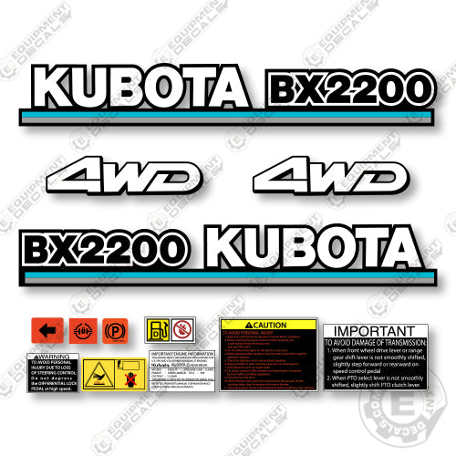 Kubota BX2200 Decal Kit Tractor -  Aftermarket Kit