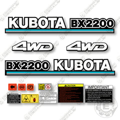 Kubota BX2200 Decal Kit Tractor -  Aftermarket Kit