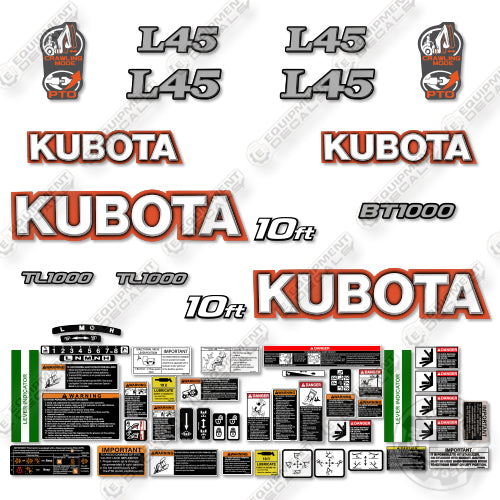 Fits Kubota L45 Full Decal Kit Tractor