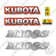 Kubota M108S Decal Kit Tractor - Aftermarket Kit