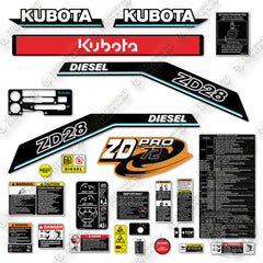 Fits Kubota ZD28 Decal Kit Mower