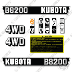 Fits Kubota B8200 Decal Kit Tractor