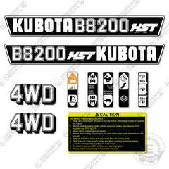 Fits Kubota B8200 HST Decal Kit Tractor