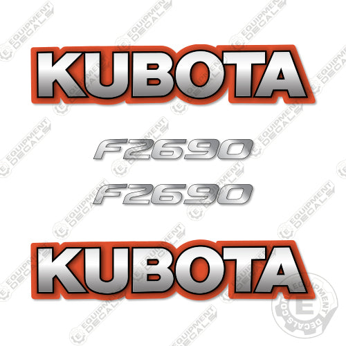 Kubota F2690 Decal Kit Lawn Mower - Old Style - Aftermarket Kit