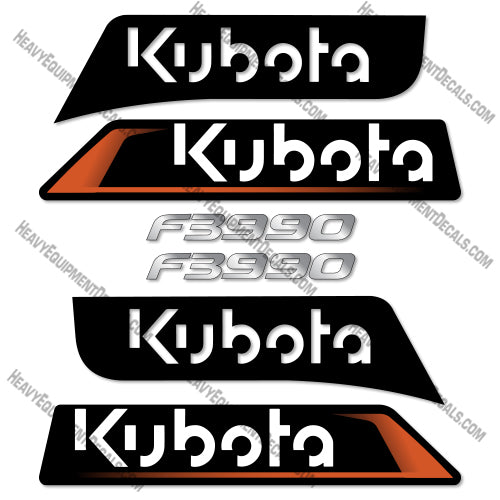 Kubota F3990 Closed Cab  Decal Kit Lawn Mower - Aftermarket Kit